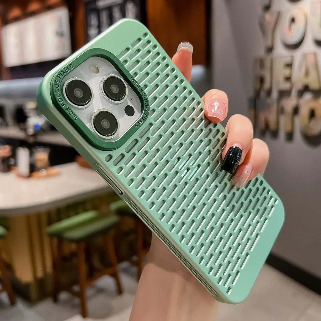 Mesh Breathable Heat Dissipation Metal Frame IPhone Case - Viexta