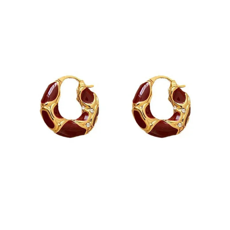 Enamel Lava Ear Ring - Viexta