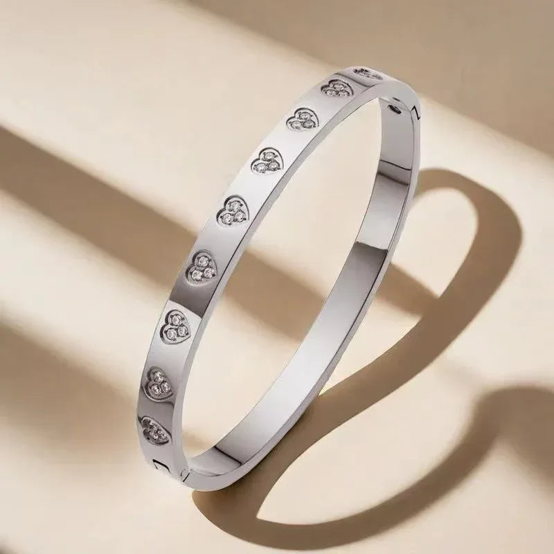 Titanium Steel Heart embedded Kada - Viexta