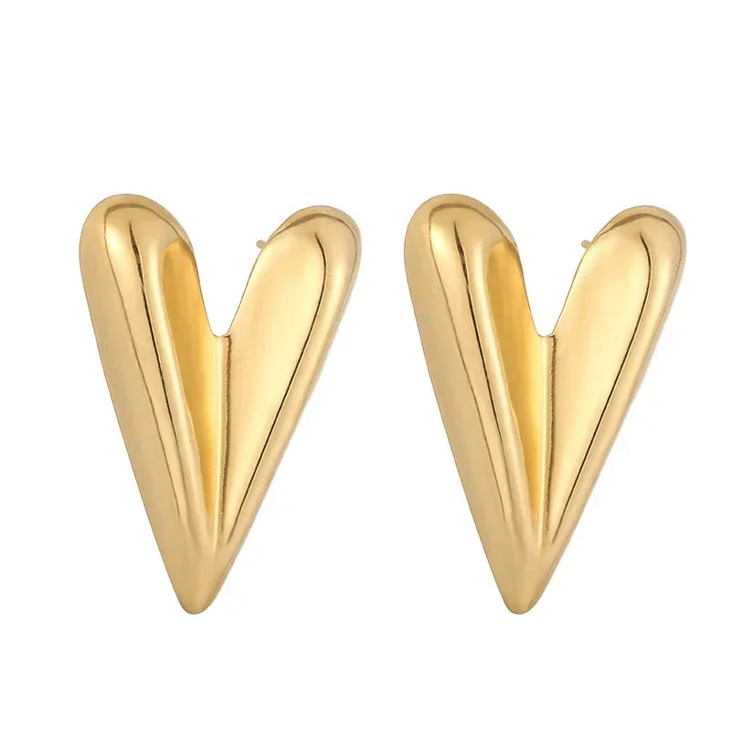 Love Heart Stainless Steel Earrings - Viexta