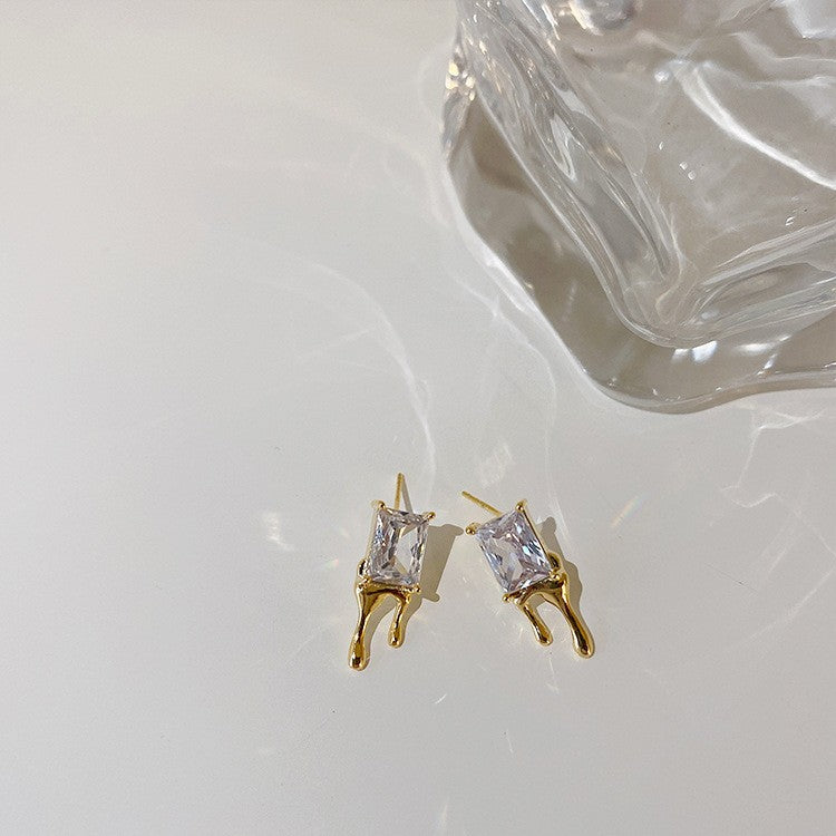 Water Drop Square Zircon Earring