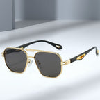 Double Beam Box Hollow Sunglasses