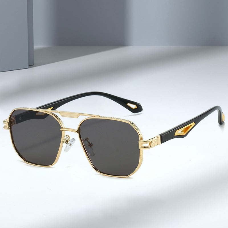 Double Beam Box Hollow Sunglasses