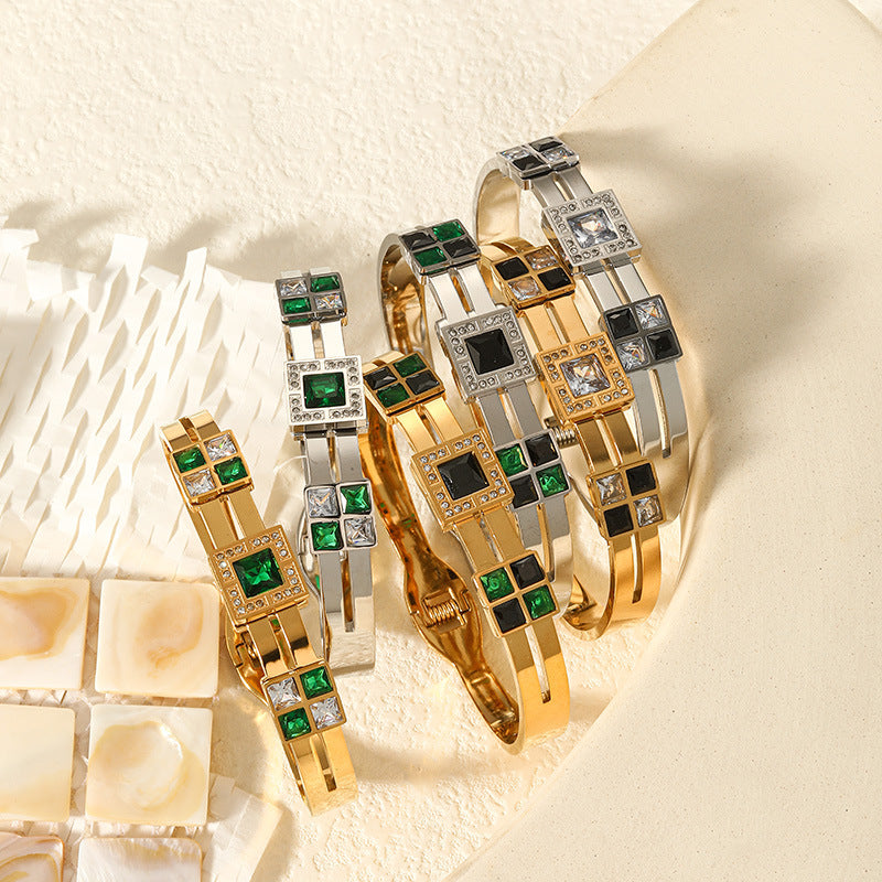 Titanium Steel Plated 18K Gold Light Luxury Bracelet