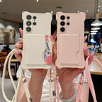 Four-corner Liquid Card Holder Lanyard iPhone Case