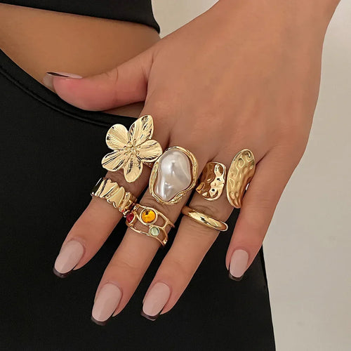 Baroque Pearl Ring Set - Viexta