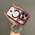 Hardware Lens Bracket Transparent Magnetic iPhone Case