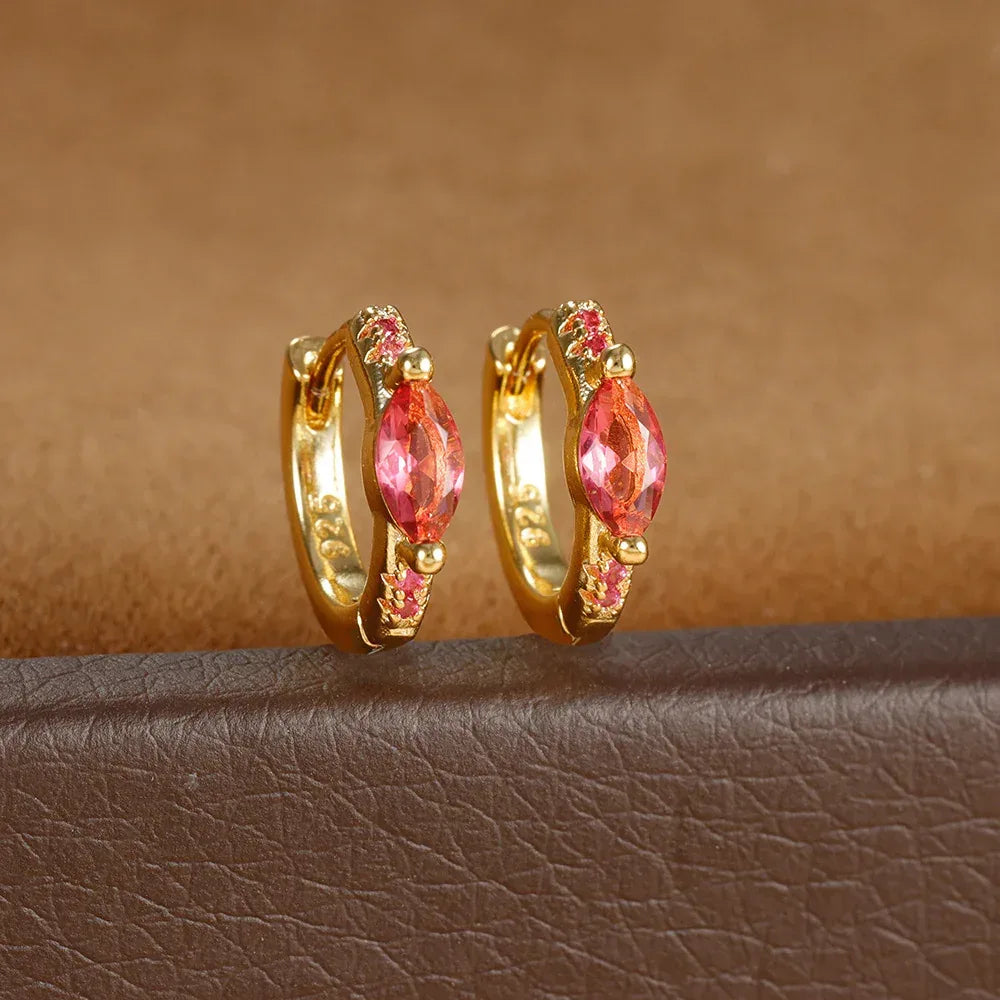 Multicolor Micro Inlaid Zircon Diamond Earrings - Viexta