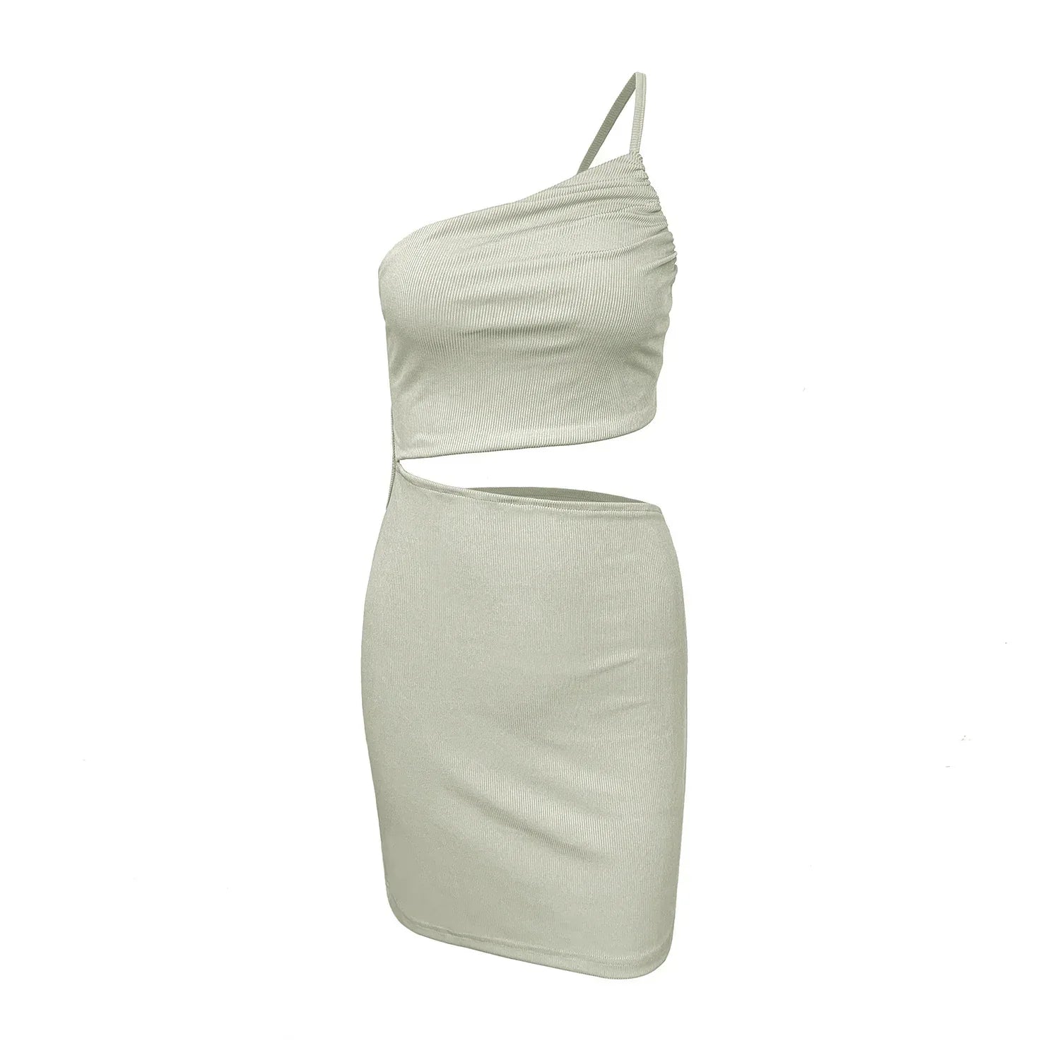 Niche Shoulder Drawstring Dress - Viexta