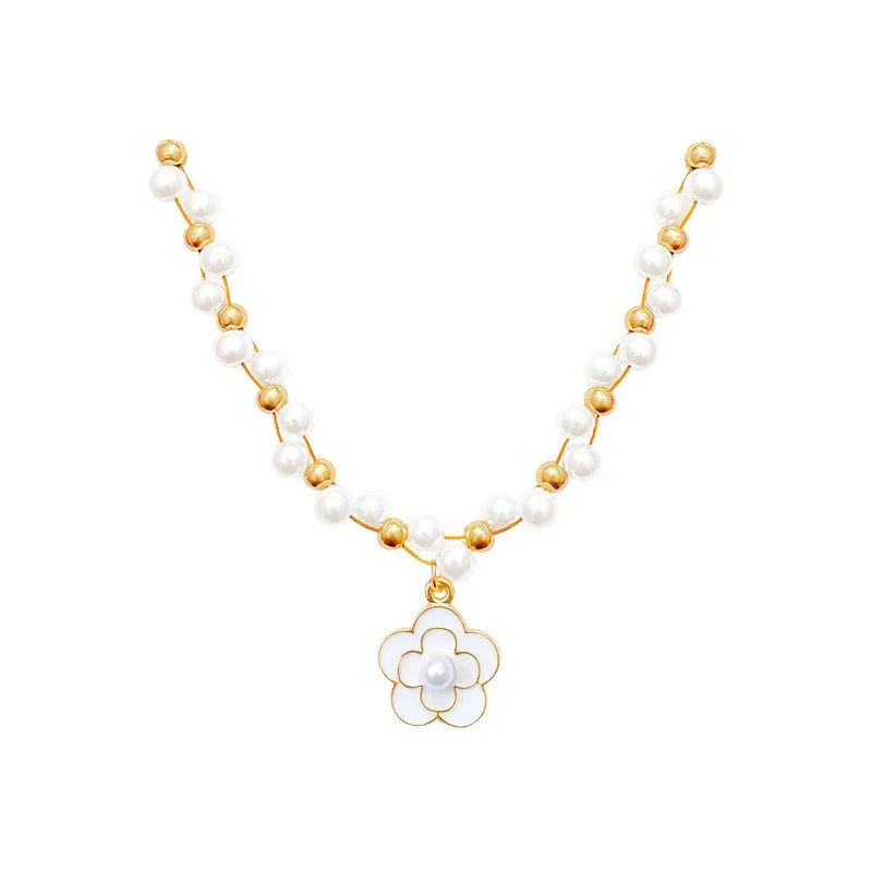 french-retro-camellia-necklace-for-women - Viexta
