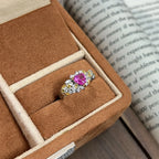 Luxury Retro Flowers Peach Ring - Viexta
