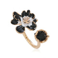 Zircon Ring Open Flower Index Finger Ring - Viexta