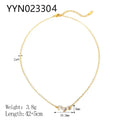 Stainless Steel Heart-shaped Diamond Necklace - Viexta