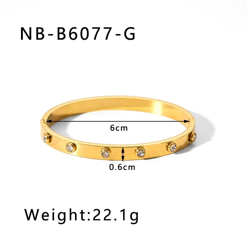 zircon-titanium-steel-electroplated-bracelet - Viexta