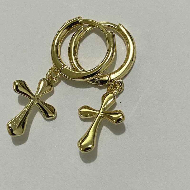 Diamond-embedded Gold-plated Versatile Earrings - Viexta