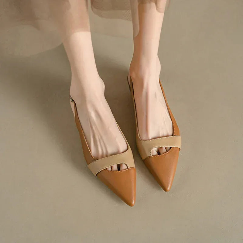 French Style Pumps Matching Pointed Toe Sandals - Viexta