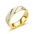 Diagonal 18K Titanium Steel Ring - Viexta