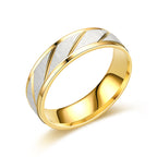 Diagonal 18K Titanium Steel Ring
