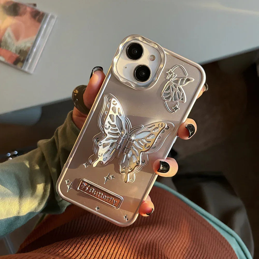 Electroplated Butterfly Bracket iPhone Case - Viexta