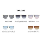 Women's Square Trimmed Sunglasses With Large Frame - Viexta