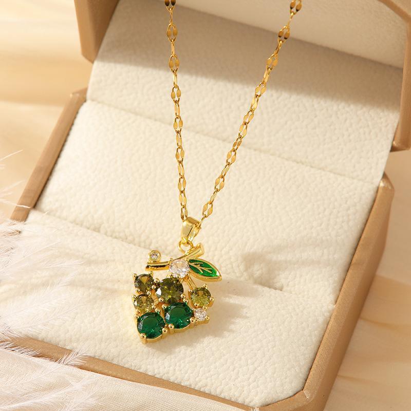 Emerald Grape Necklace For Women - Viexta