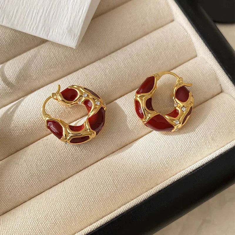 Enamel Lava Ear Ring - Viexta