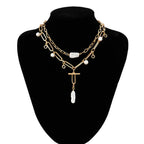 Vintage Pearl Baroque Niche Twin Necklace - Viexta