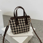 Houndstooth Shoulder Portable Bag - Viexta