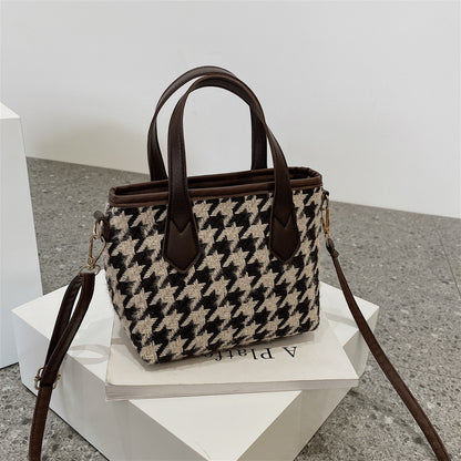 Houndstooth Shoulder Portable Bag