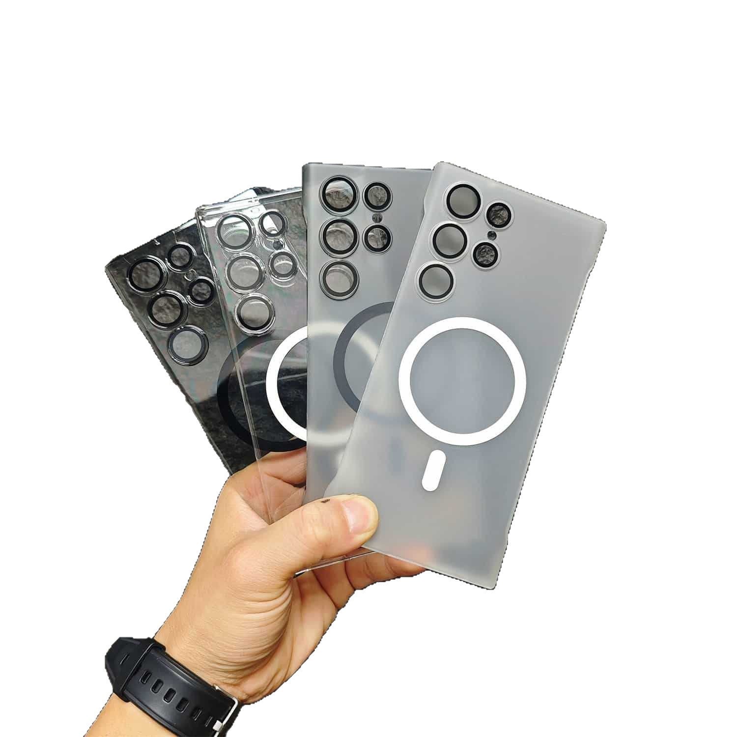 Frameless Magnetic Suction Lens Protector Frosted Samsung Case