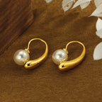 Pearl Water Drop Ear Hoop - Viexta