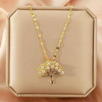 Zircon Lucky Tree Titanium Steel Necklace - Viexta