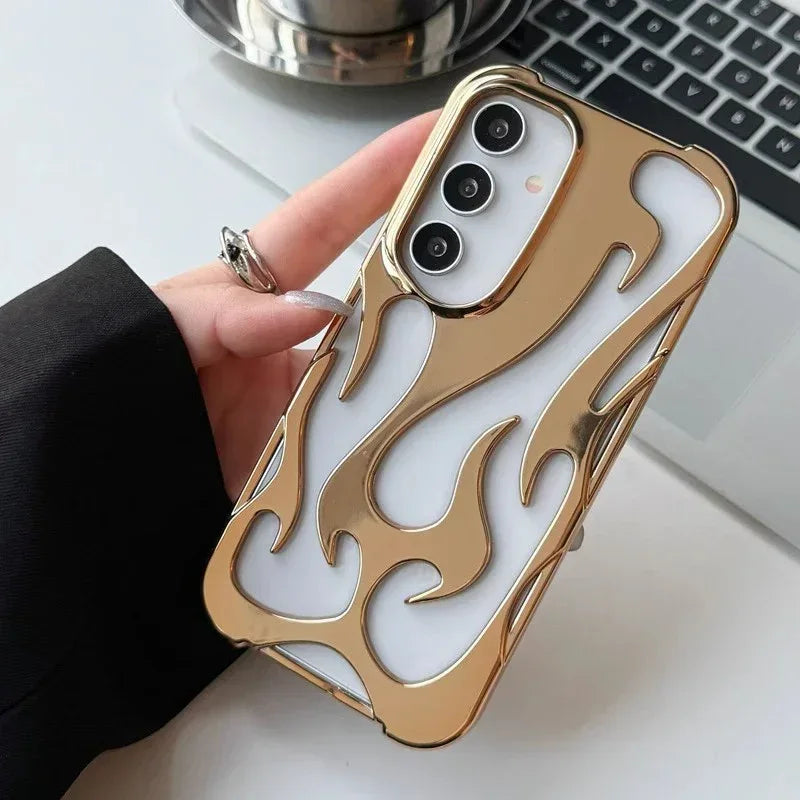 Hollow Flame Pattern Samsung Heat Dissipation Protective Cover - Viexta