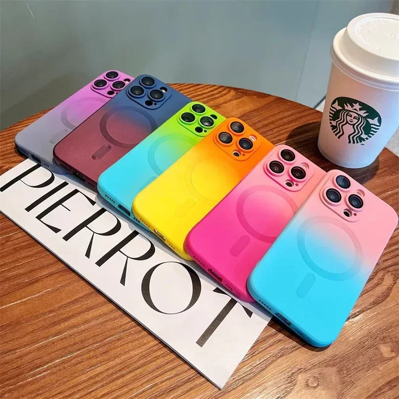 Gradient Two-color Liquid Magnetic iPhone Case - Viexta