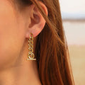 OT Buckle Stainless Steel Chain Earrings - Viexta