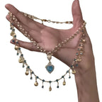 Aquamarine Zircon Tassel Necklace - Viexta
