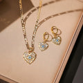 Evil Heart-shaped Necklace And Earrings Suite - Viexta