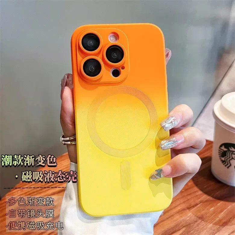 Gradient Two-color Liquid Magnetic iPhone Case - Viexta