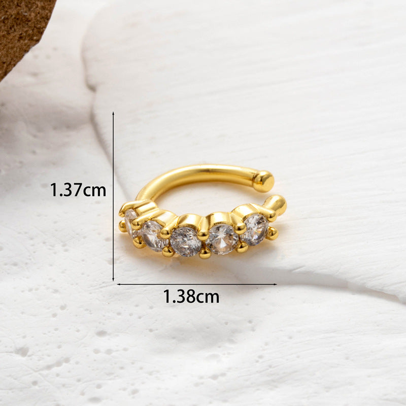 Single Piece Zircon Snake Flower Ear Clip