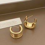 Brushed Metal Stud Earrings