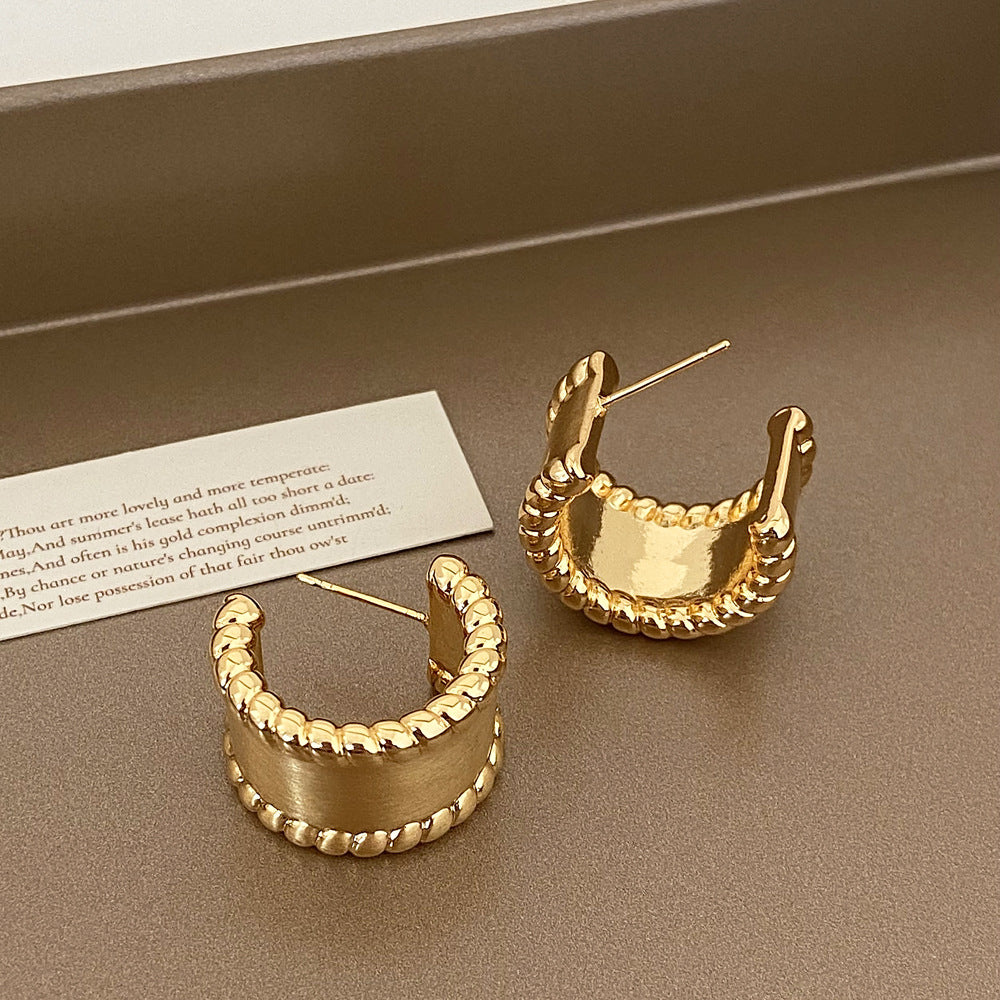 Brushed Metal Stud Earrings