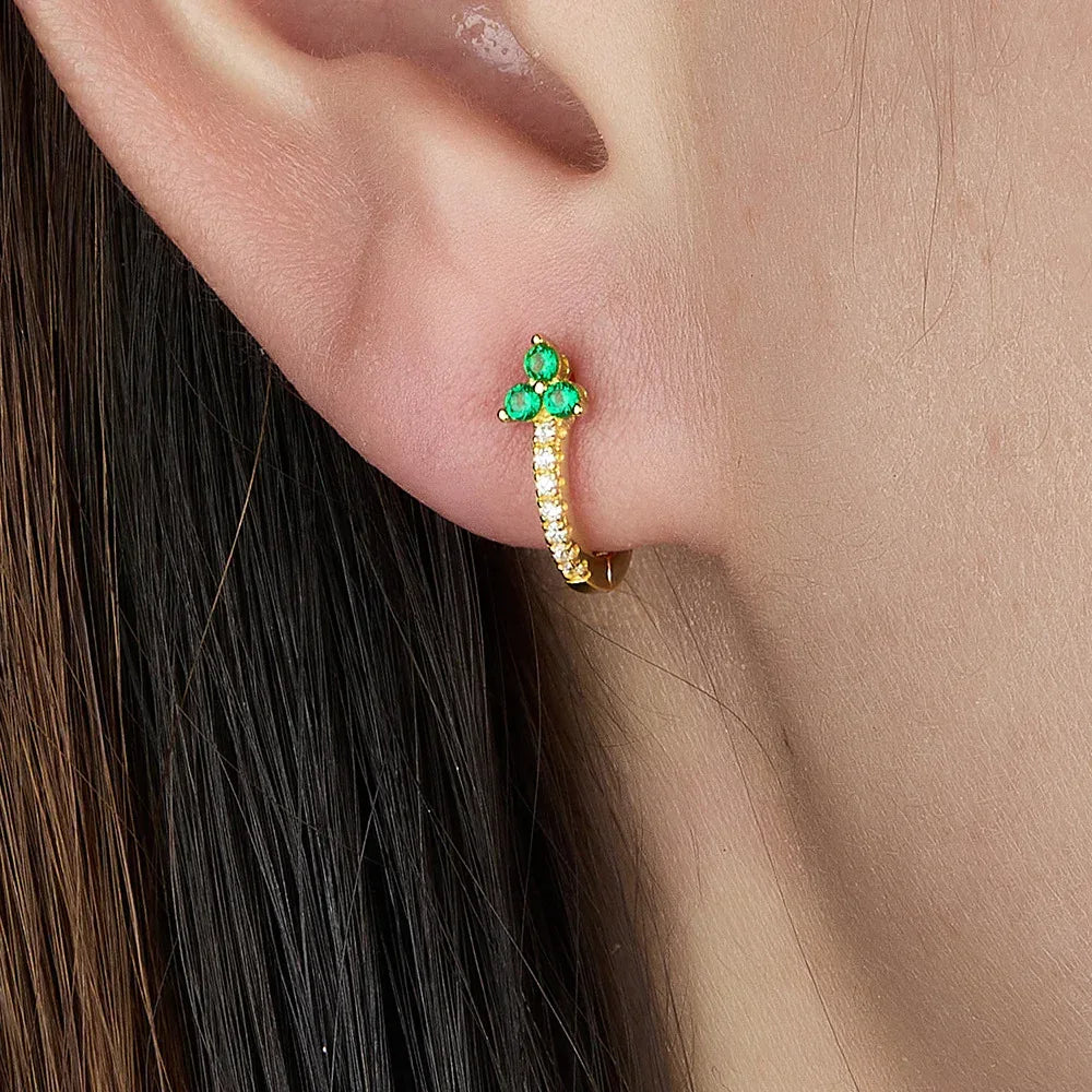 Color Zircon Flower Earrings - Viexta