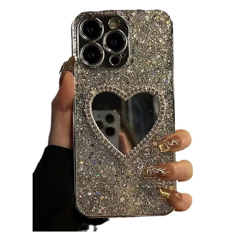 electroplated-glitter-epoxy-makeup-mirror-iphone-case - Viexta