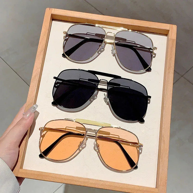 double-beam-large-frame-uv-proof-sunglasses - Viexta