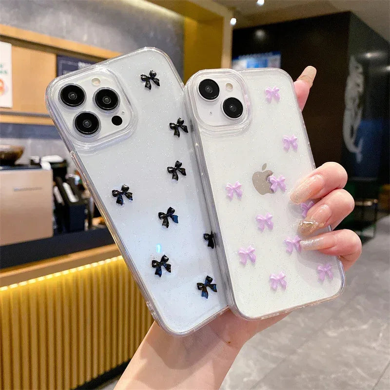 Epoxy Glitter Bow iPhone Case - Viexta