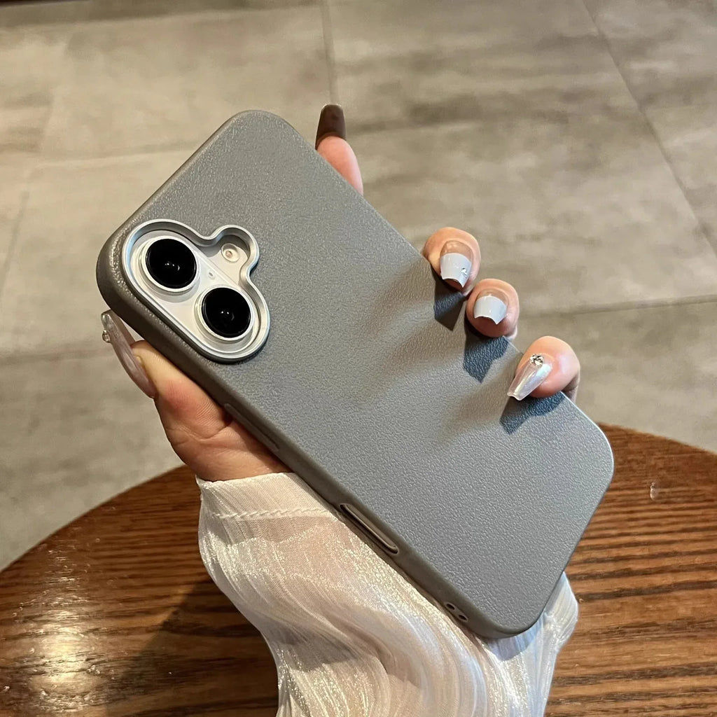 Plain Leather Pattern Soft Shell iPhone case - Viexta