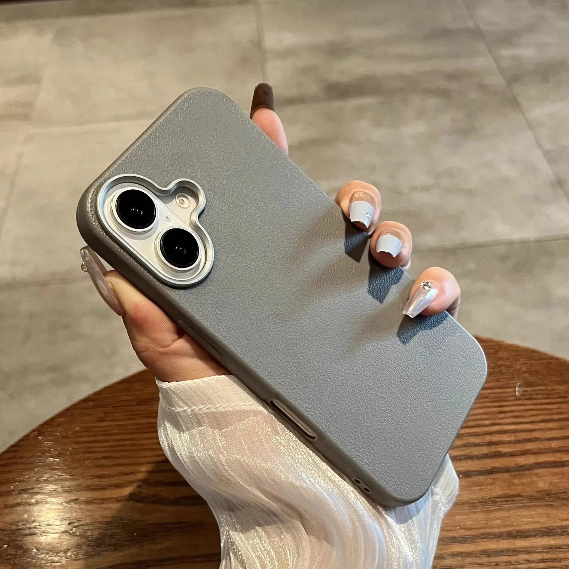 Plain Leather Pattern Soft Shell iPhone case - Viexta