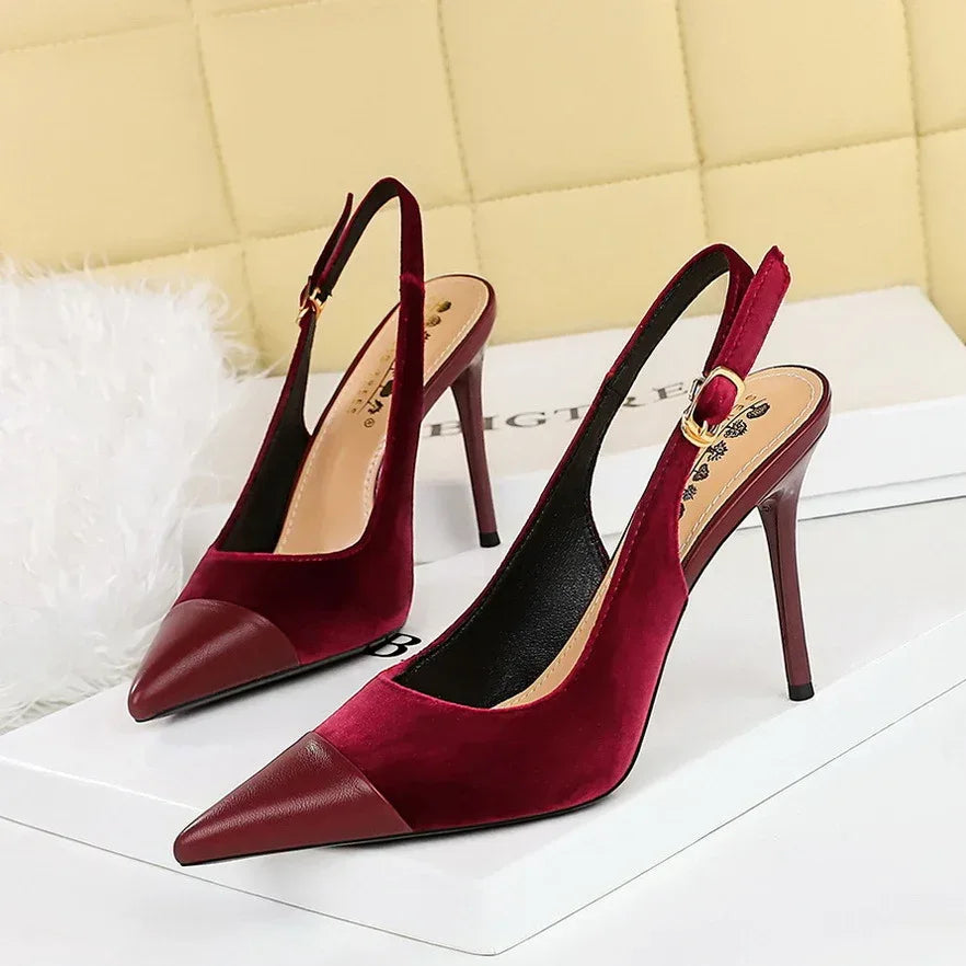 Women Velvet Heels - Viexta