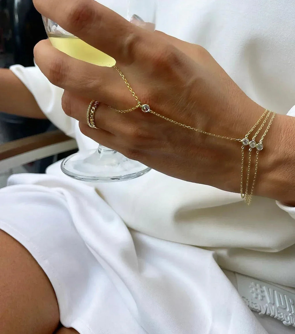 Zircon Layered Finger Chain - Viexta