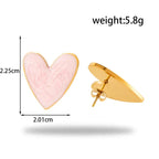 Titanium Heart-shaped Round Studs - Viexta
